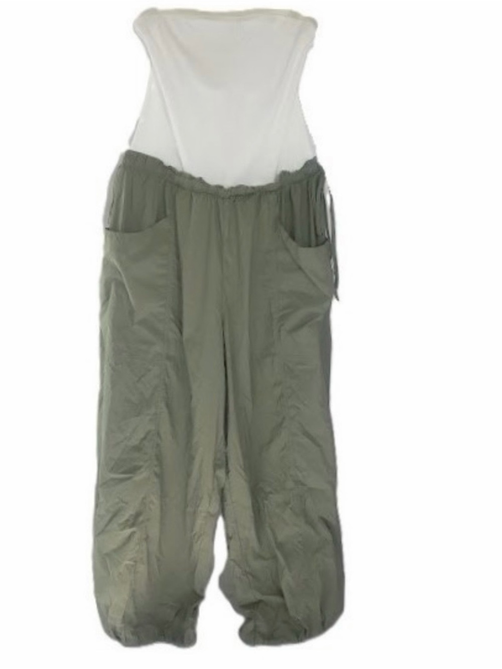 Anthropologie Moss Green + White Best Shot Jumpsuit
